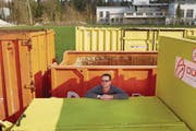 Recycling-Unternehmer Patrick Düring auf dem Areal, wo die neue Anlage entstehen soll. (Bild: Jakob Ineichen (Emmen, 23. März 2018))