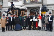 Fasnachtsprinz Elvelinus XXXXVIII. mit seinem Gefolge. (Bild Markus Gisler/Neue UZ)