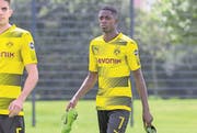 Einer, den die Transferregeln wenig kümmern: Ousmane Dembélé (hier noch im Dortmund-Dress.) (Bild: Guido Kirchner/Keystone, 9. August 2017)