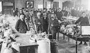 Samenmarkt im Willisauer «Mohren»-Saal im Jahr 1921. (Bild: LSG/PD)