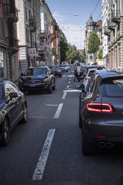 Die Verkehrssituation an der Zürichstrasse in Luzern, welche an der Spange Nord liegt. (Bild: Nadia Schärli (Luzern, 18. August 2017))