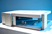 So sieht der temporäre Spielort des Luzerner Theaters im Modell aus. (Bild: Boris Bürgisser/ Neue LZ)