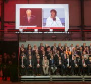 Bundespräsident Johann Schneider-Ammann sprach in Erstfeld, Bundesrätin Doris Leuthard in Pollegio. (Bild: Keystone / Alexandra Wey)