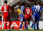 Der Treffer zum finalen 1:0. Die FCL-Spieler können nur noch zusehen. (Bild Keystone)