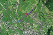 Der Umbau der Nietenbachstrasse wird deutlich teurer als erwartet. (Bild: maps.search.ch)