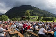 Die Gedenkfeier 600 Jahre Bruder Klaus in Flüeli-Ranft. (Bild: Alexandra Wey/Keystone)