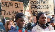 Demonstration gegen rechte Gewalt in Macerata. (Bild: Matteo Bazzi/Keystone (10. Februar 2018))