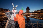 Bugs Bunny und sein Lieblingsessen. (Bild: Urs Flüeler/Keystone (Luzern, 23. Februar 2017))