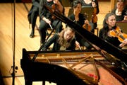 Russische Pianistenschule in Luzern: Natalia Ryzhova brillierte als eine von zwei Studentinnen von Konstantin Lifschitz. (Bild: Dominik Wunderli)