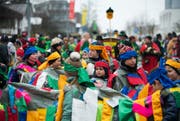Der Fasnachtsumzug Hünenberg bot noch einmal viele bunte Kostüme und ausgelassene Konfetti-Schlachten. (Bild: Roman Hodel)