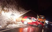 Die Unfallstelle. (Bild Kantonspolizei Schwyz)