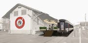 Der ortsansässige Verein Shinson Hapkido plant ein Bistro in einem Eisenbahnwagen. (Bild: Visualisierung: PD/Urs Pfändler)