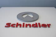 Ein Schindler-Logo am Hauptsitz in Ebikon. (Bild: Keystone / Alexandra Wey)