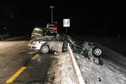 Die Unfallstelle in Schindellegi. (Bild Kantonspolizei Schwyz)
