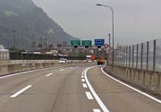 Die Autobahn-Ausfahrt A2 Stansstad, Fahrtrichtung Gotthard, muss für die Abschlussarbeiten der Sanierung der Achereggbrücke gesperrt werden. (Bild: Google Maps)