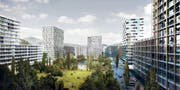 So soll der neue Stadtteil zwischen Zug und Baar dereinst aussehen. (Bild: Visualisierung PD)