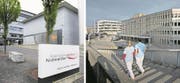 Ein Spital in zwei Kantonen – der Weg zur Fusion der Kantonsspitäler Nidwalden und Luzern (rechts) wird wohl etwas länger dauern als geplant. (Bilder: Corinne Glanzmann, Pius Amrein)