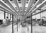 Blick ins Labor für Lüftungstechnik (1977) in Horw. (Bild: Archiv Hochschule Technik und Architektur)