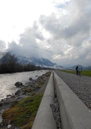 Die Engelberger Aa bei Buochs - entlang dieses Weges riss der Hund zwei Schafe. (Bild: Geri Wyss / Neue LZ)