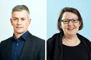 Sie treten ins Ruswil gegeneinander an: Franz Sepp Erni (CVP) und Lotti Stadelmann (SP). (Bilder: PD)
