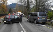 Die Unfallstelle auf der Seedammstrasse in Pfäffikon. (Bild: pd/Kantonspolizei Schwyz)