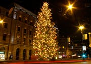 Der Weihnachtsbaum vor der Hofkirche. (Bild: PD)