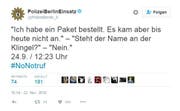 Auch bei einem nicht angekommenen Paket handelt es sich um keinen Notfall. (Bild: Screenshot / Twitter)