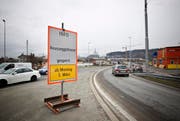 Ist ab Sonntagabend 21 Uhr gesperrt: Reusseggstrasse beim Seetalplatz. (Bild: Manuela Jans / Neue LZ)