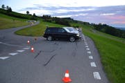 Die Unfallstelle auf der Renggstrasse in Entlebuch.