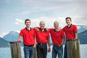 Vereint durch die Ländlermusik: Mitchell Gander, Ronnie Scheiber, Herbie Gander, Bobby Gander (von links). (Bild: Dominik Wunderli / Neue LZ)