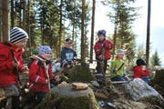 Im Waldkindergarten erkunden die Kinder die Natur, wie hier in Ennetbürgen (Archivbild / Neue NZ)