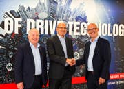 Freuen sich auf die gemeinsame Zukunft (von links): Eugen Elmiger (CEO maxon motor), Dieter Bieler (zub machine control) und Uwe Oeftiger (neuer Geschäftsführer zub machine control). (Bild: maxon motor ag/PD)