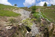 Rutschungen im Hintergraben in Sarnen: Das Bild stammt vom Juni 2013. (Bild PD)