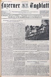 Im Bild ist das Luzerner Tagblatt vom 7. März 1958. (Bild: Roger Grütter / LZ)