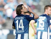 Ob er weiterhin im Dress der Hertha aufläuft, entscheidet Valentin Stocker erst nach der Saison. (Bild: Imago (Berlin, 9. April 2017))
