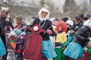 Diese gute Fee reiste mit der Vespa zum Jubiläum der «Gögs» an. (Bild: Maria Schmid (Altbüron, 8. Februar 2018))