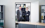 Ivo Flüeler (rechts) und Othmar Stöckli besitzen neu die Mehrheit der Arisco Holding-Aktien. (Bild: Stefan Kaiser (26. März 2018))