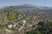 Blick auf die Stadt Luzern. (Bild: Luftaufnahme René Meier / luzernerzeitung.ch)