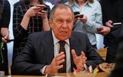 Russlands Aussenminister Sergei Lawrow will britische Diplomaten ausweisen. (Bild: Alexander Zemlianichenko/EPA (Moskau, 13. März 2018))