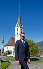 Patrick Mittermüller im Mai 2014 beim Pfarrhof Kerns. (Bild Corinne Glanzmann)
