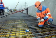 Die Verzweigung Blegi-Rütihof. Während 4 Tagen nur einspurig befahrbar. (Bild: Werner Schelbert/Neue ZZ)
