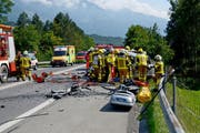 Die Unfallstelle auf der A8. (Bild: Kapo Obwalden)