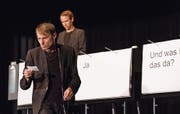 Das Duo Ohne Rolf lancierte gestern das Humorfestival Stans lacht. (Bild: Roberto Conciatori/PD (Stans, 13. September 2017))