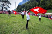 Auf dem Rütli sind am 1. August nur Schweizer Flaggen und Kantonsfahnen erlaubt. (Archivbild Neue LZ/Dominik Wunderli)