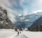 Langläufer skaten auf einer Loipe in Engelberg. (Bild: PD)