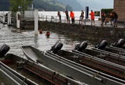 Im Föhnhafen holte man die Boote an Land. (Bild: Geri Holdener)