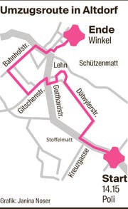 Die Umzugsroute in Altdorf.