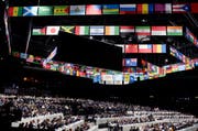 Im Zürcher Hallenstadion wird der 65. Kongress der FIFA ausgetragen (Bild: KEYSTONE/PATRICK B. KRAEMER)