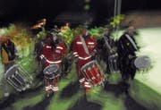 Das traditionelle Warm-up lockt über 40 Fasnächtler an (Bild: André Sägesser (Gurtnellen Dorf, 3. Februar 2018))