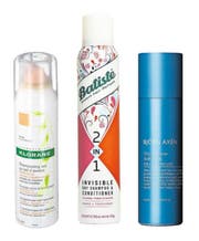 Gold, Silber und Bronze für die Trockenshampoos von Klorane, Batiste und Björn Axén – subjektiv vergeben nach einem persönlichen Test. Klar ist: Egal welche Marke, die «Dry Shampoos» liegen im Trend. (Bild: PD)